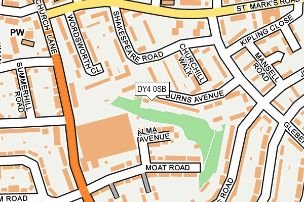DY4 0SB map - OS OpenMap – Local (Ordnance Survey)