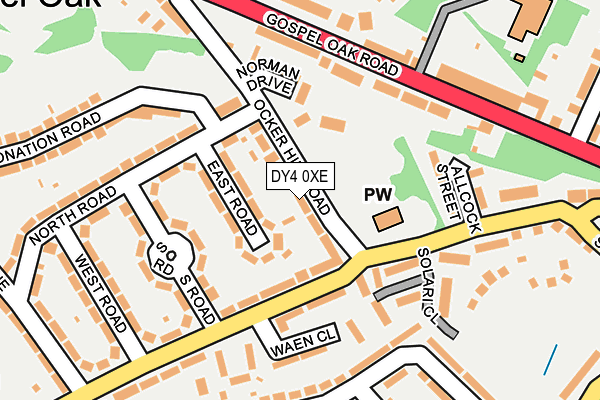 DY4 0XE map - OS OpenMap – Local (Ordnance Survey)