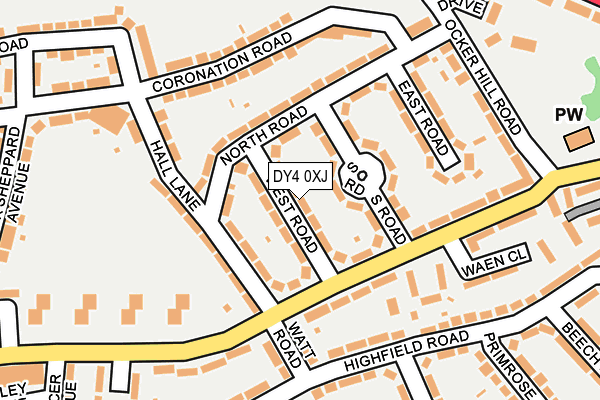 DY4 0XJ map - OS OpenMap – Local (Ordnance Survey)