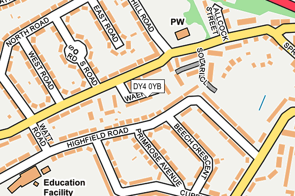 DY4 0YB map - OS OpenMap – Local (Ordnance Survey)