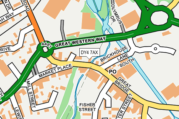 DY4 7AX map - OS OpenMap – Local (Ordnance Survey)