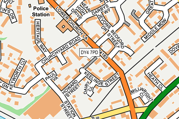 DY4 7PD map - OS OpenMap – Local (Ordnance Survey)