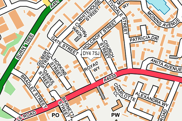 DY4 7SJ map - OS OpenMap – Local (Ordnance Survey)