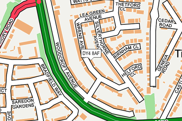 DY4 8AF map - OS OpenMap – Local (Ordnance Survey)