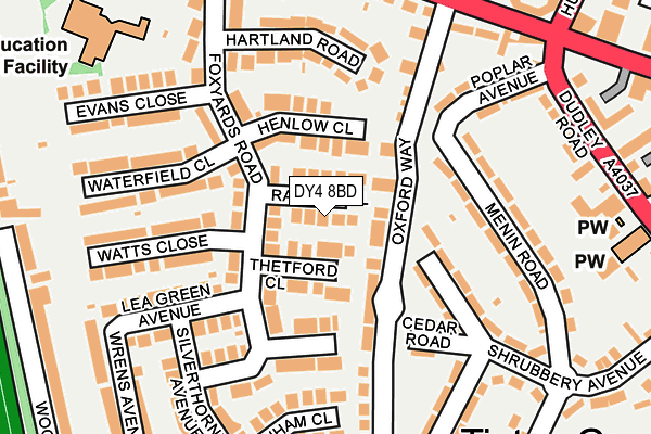 DY4 8BD map - OS OpenMap – Local (Ordnance Survey)
