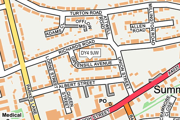 DY4 9JW map - OS OpenMap – Local (Ordnance Survey)