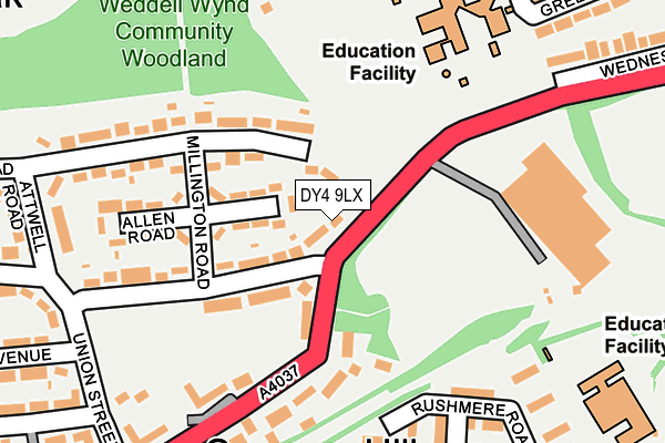 DY4 9LX map - OS OpenMap – Local (Ordnance Survey)