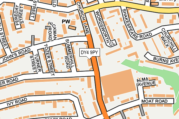 DY4 9PY map - OS OpenMap – Local (Ordnance Survey)