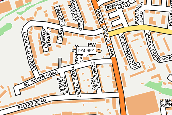 DY4 9PZ map - OS OpenMap – Local (Ordnance Survey)