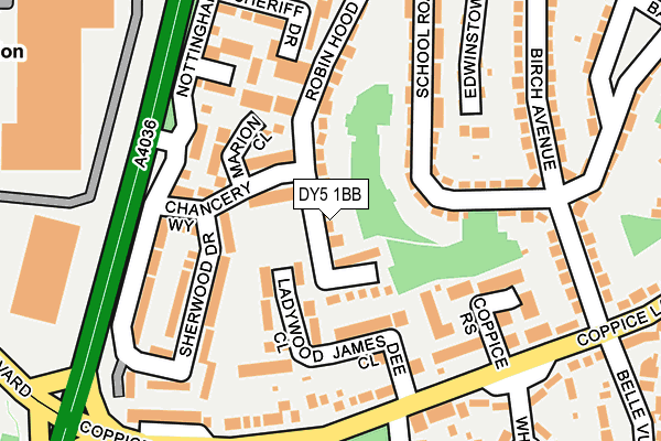 DY5 1BB map - OS OpenMap – Local (Ordnance Survey)