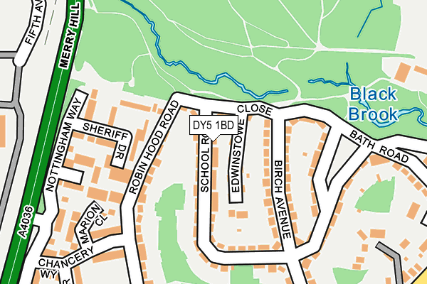 DY5 1BD map - OS OpenMap – Local (Ordnance Survey)