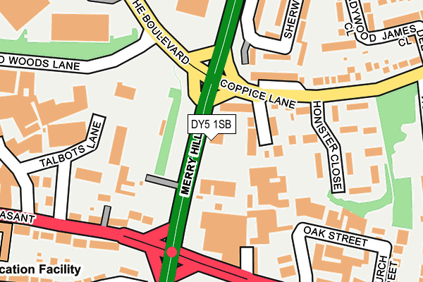 DY5 1SB map - OS OpenMap – Local (Ordnance Survey)