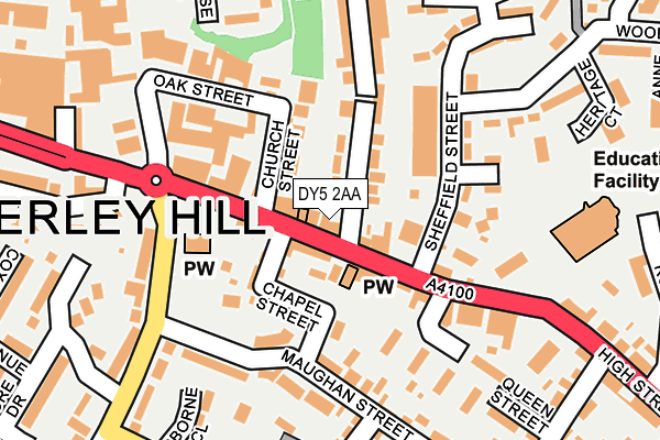 Map of BRIERLEY HILL LEISURE LTD at local scale