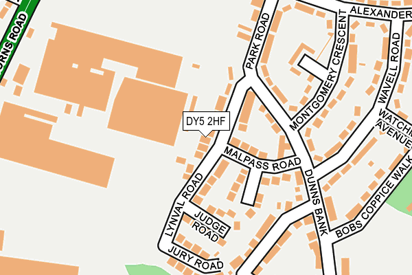 DY5 2HF map - OS OpenMap – Local (Ordnance Survey)