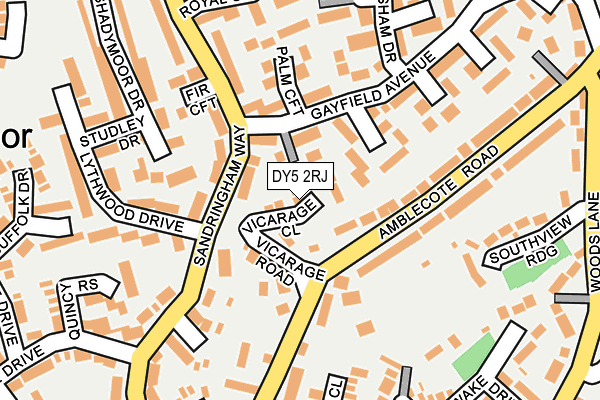 DY5 2RJ map - OS OpenMap – Local (Ordnance Survey)