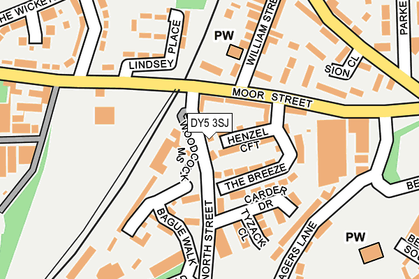 DY5 3SJ map - OS OpenMap – Local (Ordnance Survey)