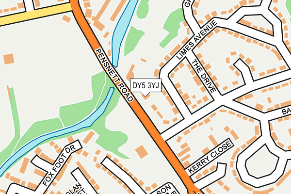 DY5 3YJ map - OS OpenMap – Local (Ordnance Survey)