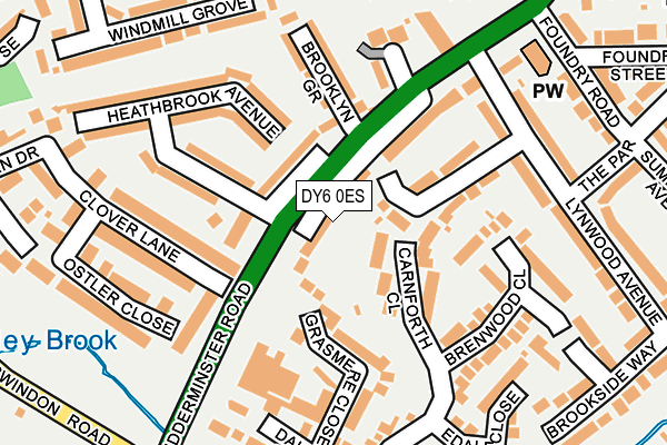 DY6 0ES map - OS OpenMap – Local (Ordnance Survey)