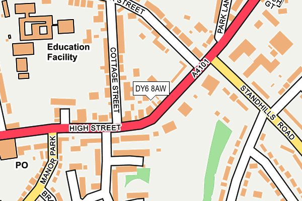 DY6 8AW map - OS OpenMap – Local (Ordnance Survey)