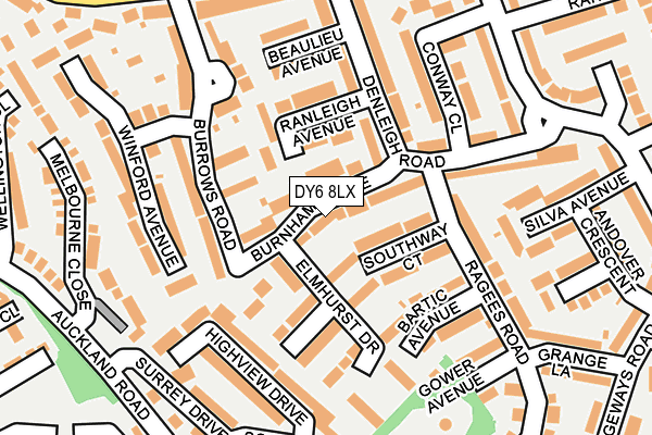 DY6 8LX map - OS OpenMap – Local (Ordnance Survey)