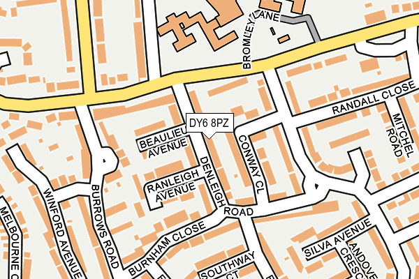 DY6 8PZ map - OS OpenMap – Local (Ordnance Survey)