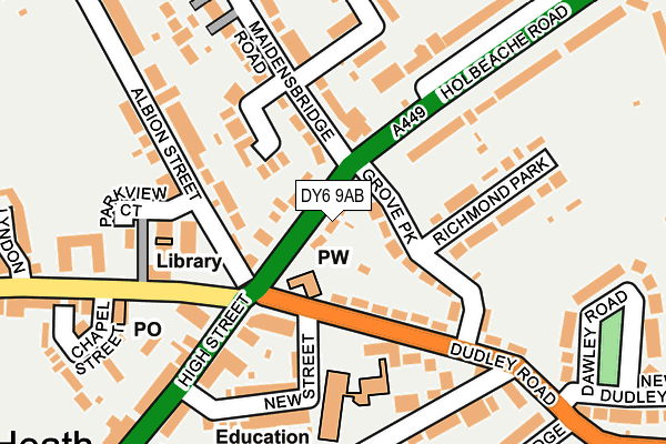 DY6 9AB map - OS OpenMap – Local (Ordnance Survey)
