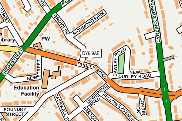 DY6 9AE map - OS OpenMap – Local (Ordnance Survey)