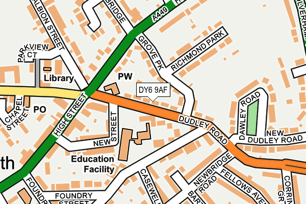 DY6 9AF map - OS OpenMap – Local (Ordnance Survey)