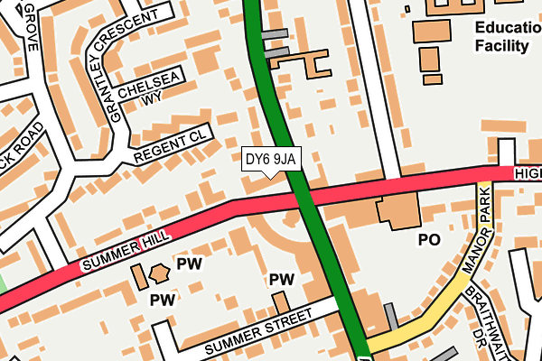 DY6 9JA map - OS OpenMap – Local (Ordnance Survey)