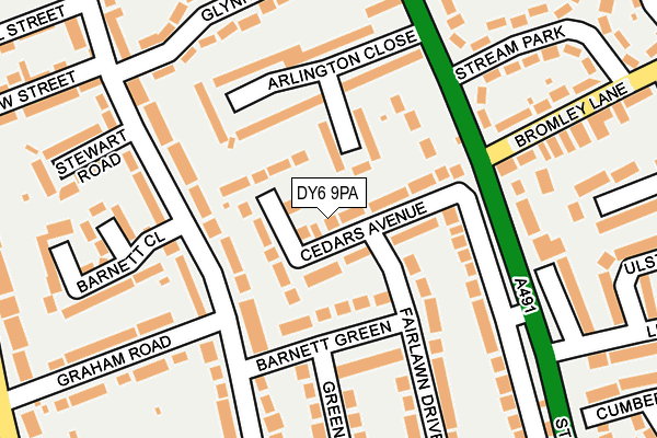 DY6 9PA map - OS OpenMap – Local (Ordnance Survey)
