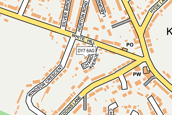 DY7 6AG map - OS OpenMap – Local (Ordnance Survey)