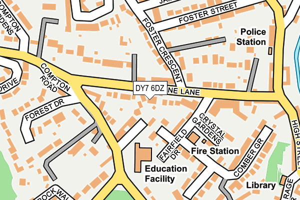 DY7 6DZ map - OS OpenMap – Local (Ordnance Survey)
