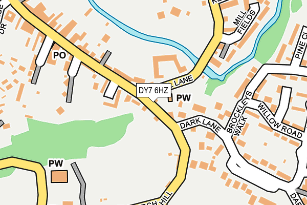 DY7 6HZ map - OS OpenMap – Local (Ordnance Survey)