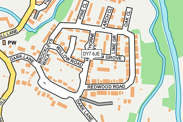 DY7 6JE map - OS OpenMap – Local (Ordnance Survey)