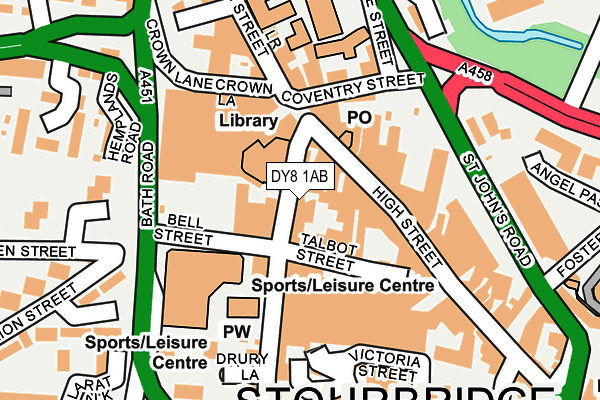 DY8 1AB map - OS OpenMap – Local (Ordnance Survey)