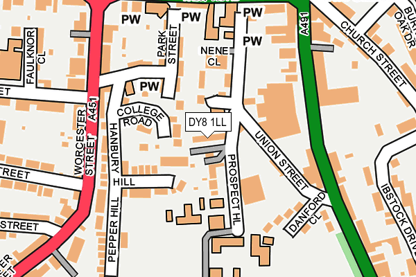 DY8 1LL map - OS OpenMap – Local (Ordnance Survey)