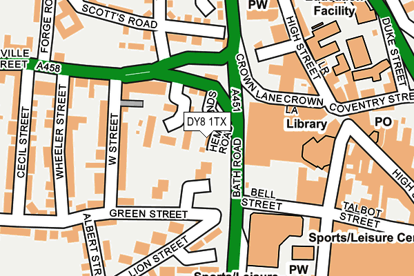 DY8 1TX map - OS OpenMap – Local (Ordnance Survey)