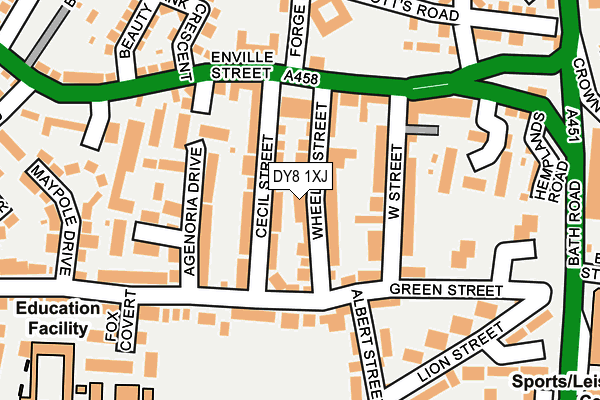 DY8 1XJ map - OS OpenMap – Local (Ordnance Survey)