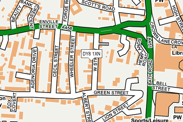 DY8 1XN map - OS OpenMap – Local (Ordnance Survey)