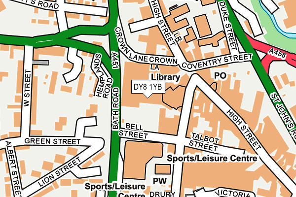DY8 1YB map - OS OpenMap – Local (Ordnance Survey)