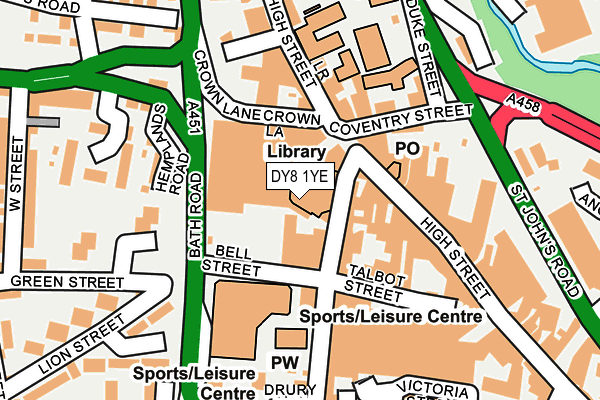 DY8 1YE map - OS OpenMap – Local (Ordnance Survey)