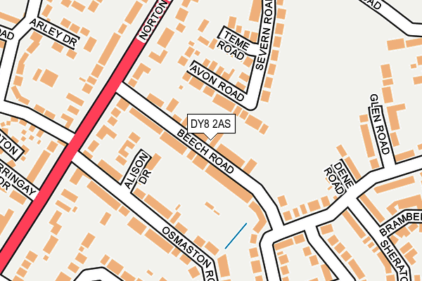 DY8 2AS map - OS OpenMap – Local (Ordnance Survey)