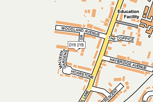 DY8 2YB map - OS OpenMap – Local (Ordnance Survey)