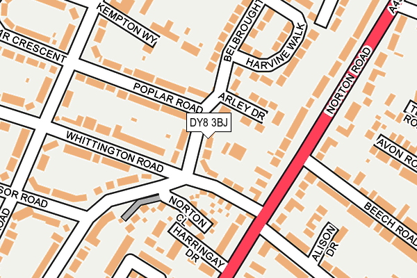 DY8 3BJ map - OS OpenMap – Local (Ordnance Survey)