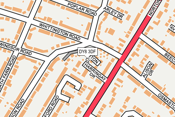DY8 3DF map - OS OpenMap – Local (Ordnance Survey)