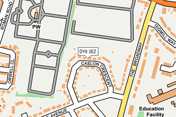 DY8 3EZ map - OS OpenMap – Local (Ordnance Survey)