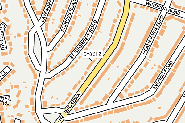 DY8 3HZ map - OS OpenMap – Local (Ordnance Survey)