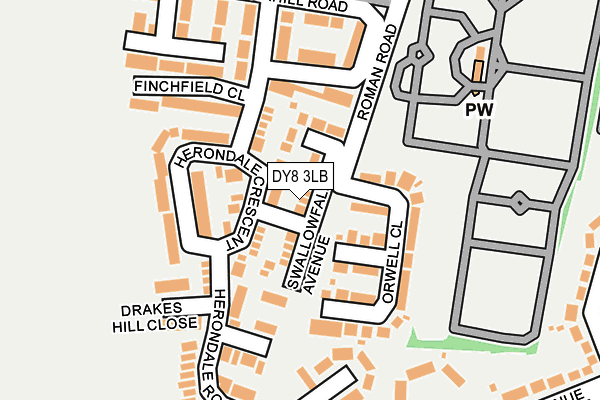DY8 3LB map - OS OpenMap – Local (Ordnance Survey)