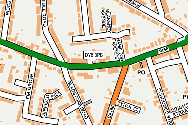 DY8 3PB map - OS OpenMap – Local (Ordnance Survey)