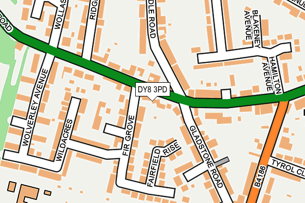 DY8 3PD map - OS OpenMap – Local (Ordnance Survey)